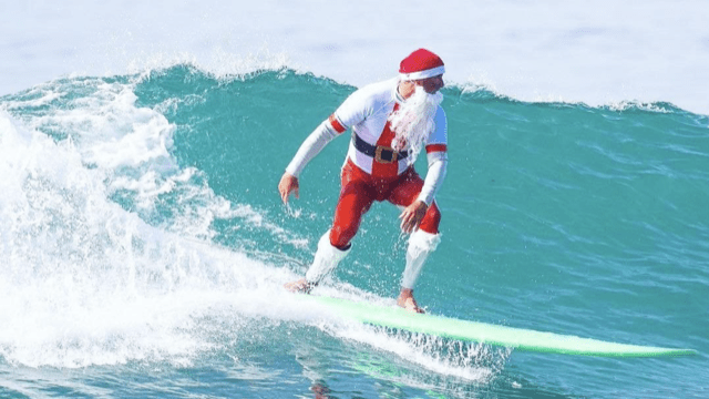 Santa will more likely be surfing in California than making toys! Image courtesy of Visit Laguna Beach.